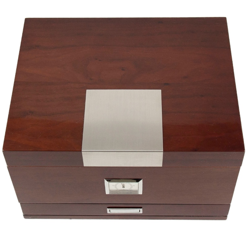 Walnut xì gà Humidor có ngăn kéo